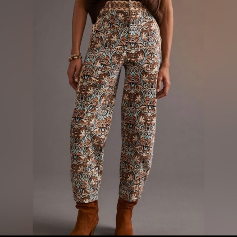 Anthropologie Earthy Patterned Joggers